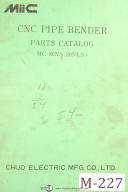 MiiC MC50 80NS, MC80NLS, CNC, Pipe Bender Parts List Manual Year (1990)